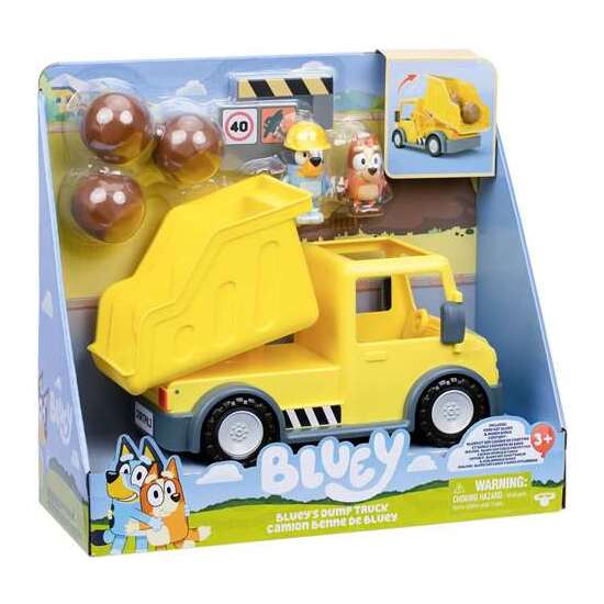 CAMION BLUEY DUMP TRUCK. INCLUYE UNA FIGURA DE BINGO MANCHADA DE BARRO Y UNA DE BLUEY CON CASCO. image 4
