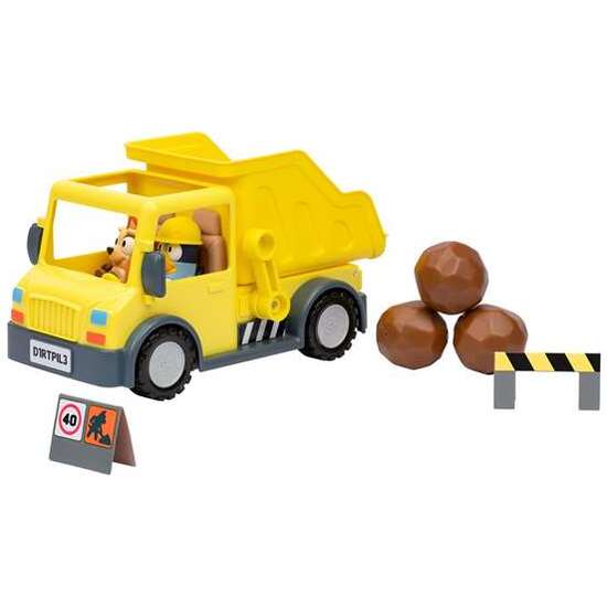 CAMION BLUEY DUMP TRUCK. INCLUYE UNA FIGURA DE BINGO MANCHADA DE BARRO Y UNA DE BLUEY CON CASCO. image 5