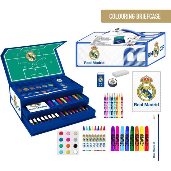 SET PAPELERÍA COLOREABLE MALETÍN REAL MADRID image 0
