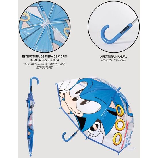 PARAGUAS MANUAL BURBUJA SONIC THE HEDGEHOG 45CM image 2