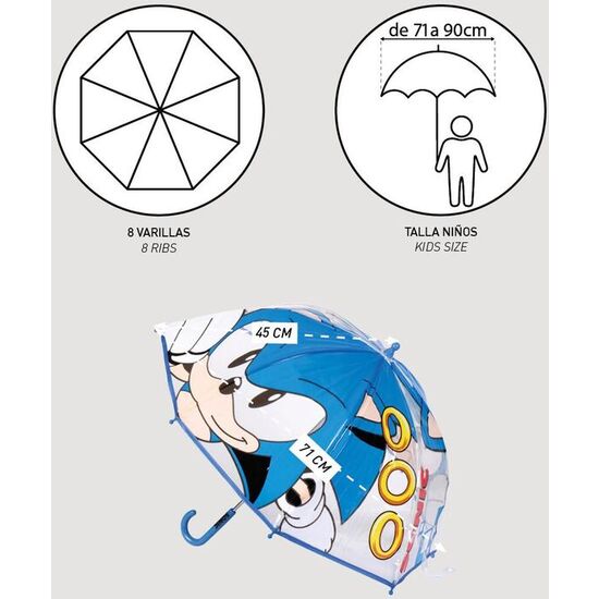 PARAGUAS MANUAL BURBUJA SONIC THE HEDGEHOG 45CM image 3