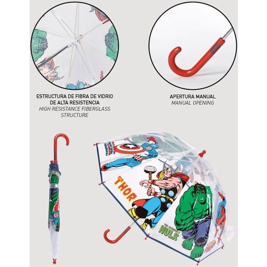 PARAGUAS MANUAL BURBUJA LOS VENGADORES AVENGERS MARVEL 45CM image 3