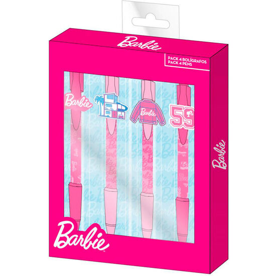 BLISTER 4 BOLIGRAFOS BARBIE image 0