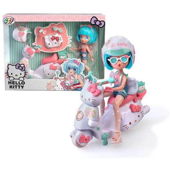 MUÑECA ARTICULADA HELLO KITTY PRETTY PINK CON SCOOTER.19,5 CM image 1