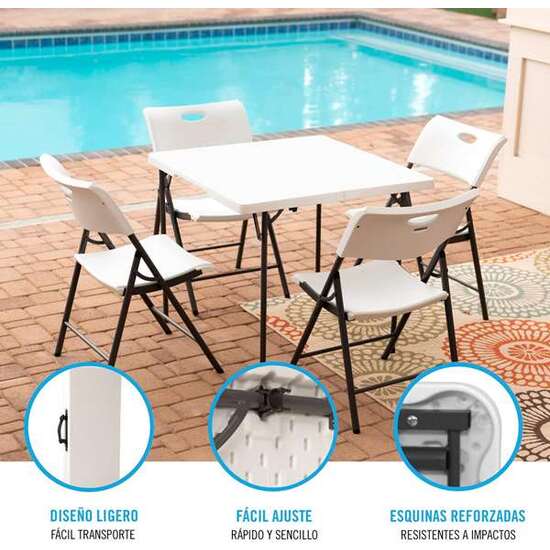 MESA CUADRADA PLEGABLE POR LA MITAD BLANCA LIFETIME80273-LIFETIME MESA CUADRADA PLEG. MITAD BLANCA 86X86X74CM - MODELOS SURTIDOS image 5