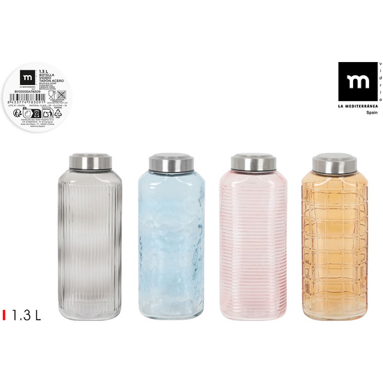 PRJ BOTELLA VIDRIO PINTADA 1.3L T/ACERO LA M image 0