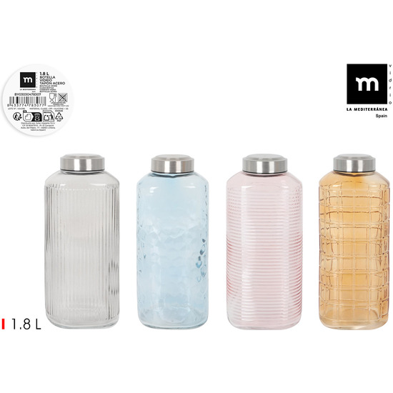 PRJ BOTELLA VIDRIO PINTADA 1.8L T/ACERO LA M image 0