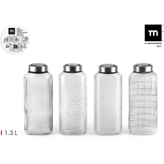 PRJ BOTELLA VIDRIO TRANSP.1.3L T/ACERO LA ME image 0