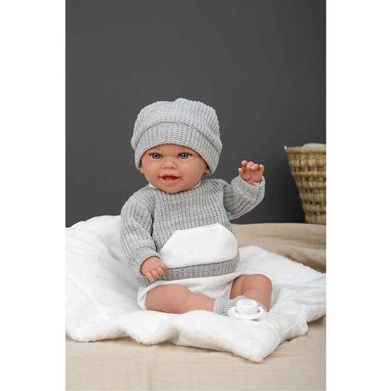 MUÑECA ELEGANCE 35 CM BABYTO GRIS C/COJIN (MUÑECO DE PESO) image 0