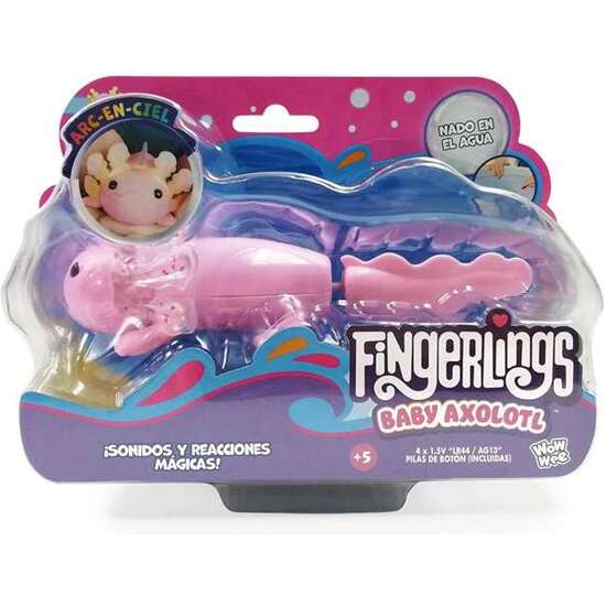 FIGURA PEZ FINGERLINGS AXOLOTL NADADOR MÁS DE 50 SONIDOS Y REACCIONES MÁGICAS. EN EL AGUA SE ILUMINA Y NADA image 0