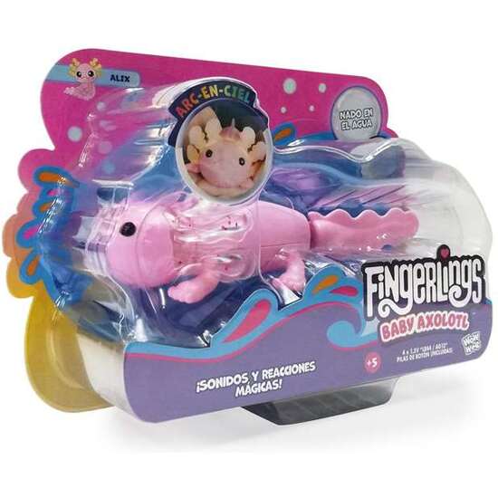 FIGURA PEZ FINGERLINGS AXOLOTL NADADOR MÁS DE 50 SONIDOS Y REACCIONES MÁGICAS. EN EL AGUA SE ILUMINA Y NADA image 1