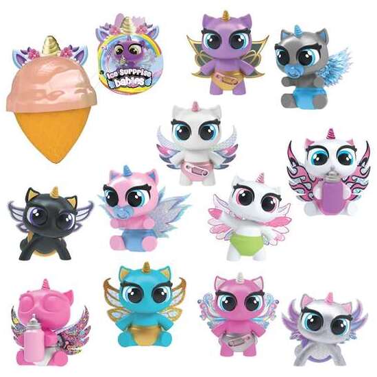 MINI UNICORNIOS ICE SURPRISE BABIES CON MINI CONO. CAMBIAN DE COLOR CON LA TEMPERATURA, METALIZADO Y BRILLANTES EN LA OSUCIRDAD 5CM image 0