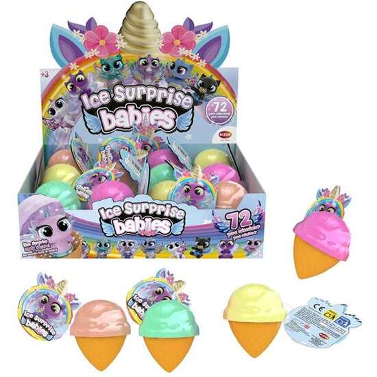 MINI UNICORNIOS ICE SURPRISE BABIES CON MINI CONO. CAMBIAN DE COLOR CON LA TEMPERATURA, METALIZADO Y BRILLANTES EN LA OSUCIRDAD 5CM image 1