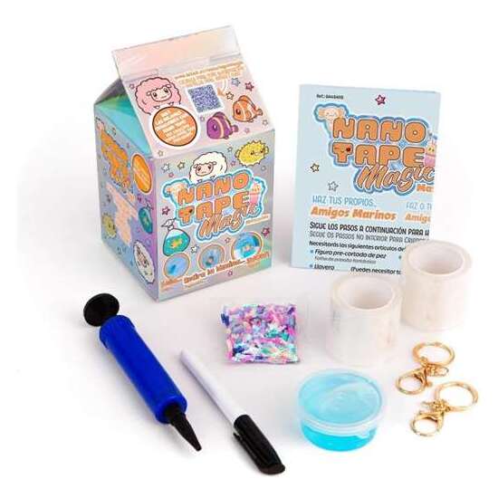 JUEGO NANO TAPE MAGIC MINI - SURTIDO NUBES/MASCOTAS. CREA SIN PARAR, LLAVEROS, PECES DE COLORS, DISEÑOS CON SLIME  - MODELOS SURTIDOS image 0