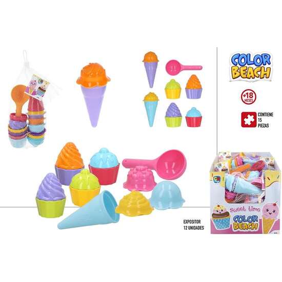 MOLDES PLAYA HELADOS Y CUPCAKES 9X7X2.5 CM  15 PIEZAS. EN RED. - MODELOS SURTIDOS image 0