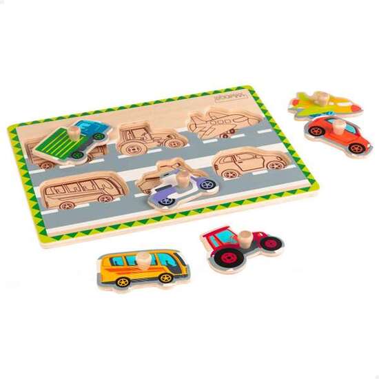 PUZZLE ENCAJABLES DE MADERA, FRUTAS Y VEHICULOS 7 PIEZAS 29X22 CM. - MODELOS SURTIDOS image 3