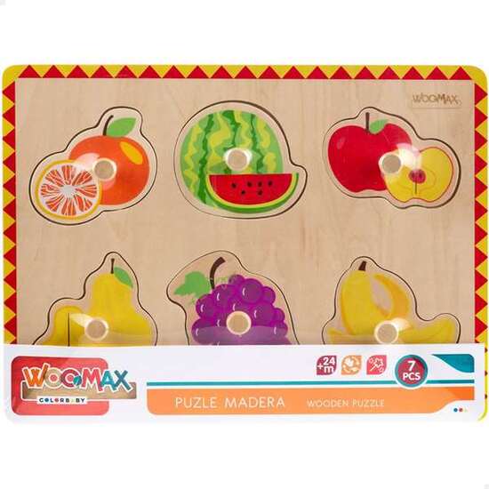 PUZZLE ENCAJABLES DE MADERA, FRUTAS Y VEHICULOS 7 PIEZAS 29X22 CM. - MODELOS SURTIDOS image 4