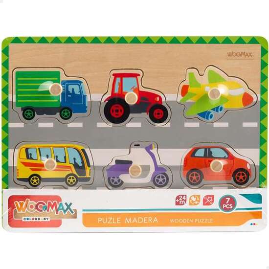 PUZZLE ENCAJABLES DE MADERA, FRUTAS Y VEHICULOS 7 PIEZAS 29X22 CM. - MODELOS SURTIDOS image 5