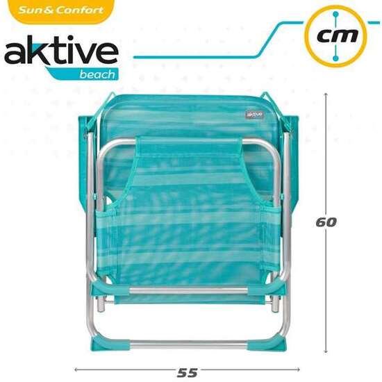 SILLA PLAYA PLEGABLE ALUMINIO FIJA MEDITERRAN 55X35X72 CM image 3