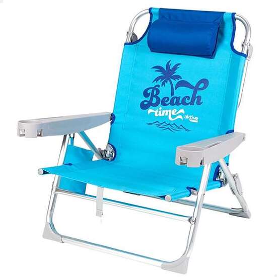 AKTIVE-SILLA PLAYA MOCHILA ALU 5 POS 53X58X28/80CM C/BOLSILL image 0