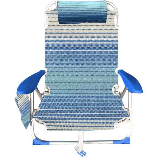SILLA PLE ALU 4 POS 51X45X76CM C/COJIN +BOLSILLO+ASA-TEXTILE image 0