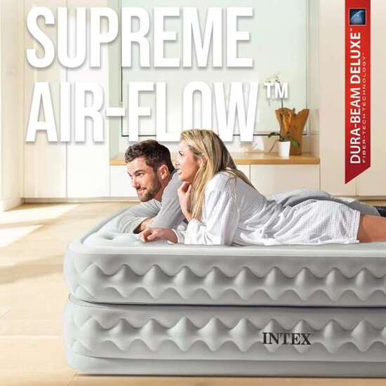 CAMA AIRE QUEEN SUPREM AIR-FLOW 51 CM SOPORTA 272 KG  C/FIBER BOMBA ELECTRICA INCORPORADA 220-240V image 4