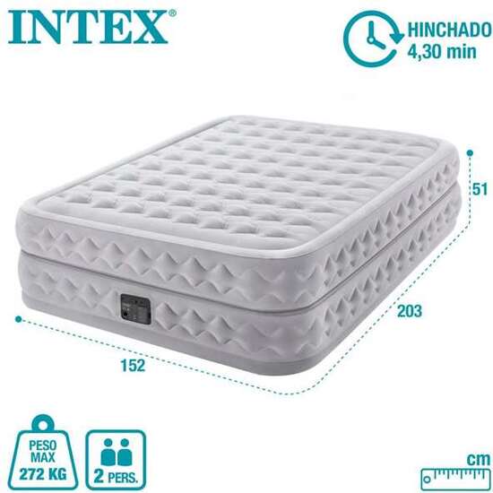 CAMA AIRE QUEEN SUPREM AIR-FLOW 51 CM SOPORTA 272 KG  C/FIBER BOMBA ELECTRICA INCORPORADA 220-240V image 5