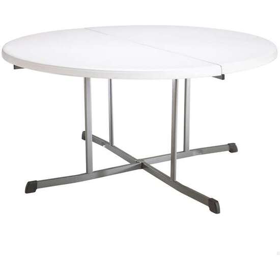 MESA REDONDA PLEGABLE POR LA MITAD LIFETIME D152 CM - MODELOS SURTIDOS image 0