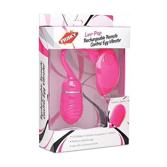 LUV-POP RECHARGEABLE REMOTE CONTROL EGG VIBRATOR - PINK image 2