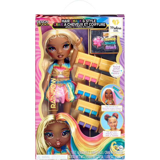 MUÃ±ECA MELINE HAIR CHALK & STYLE RAINBOW HIGH image 0