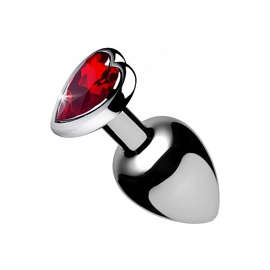 RED HEART GEM ANAL PLUG LARGE - RED image 1