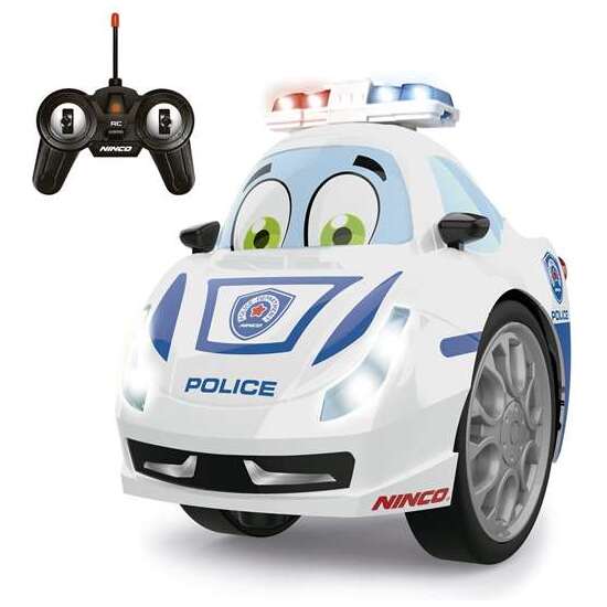 COCHE RADIO CONTROL DUAL POLICE. PRE-ESCOLAR CON LUCES Y SONIDO. REALIZA ACROBACIAS 360º. EMISORA DE 27MHZ. 13X11X10 CM image 0