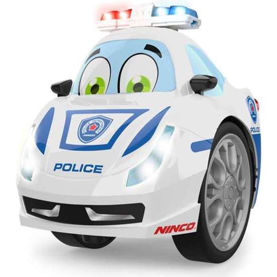 COCHE RADIO CONTROL DUAL POLICE. PRE-ESCOLAR CON LUCES Y SONIDO. REALIZA ACROBACIAS 360º. EMISORA DE 27MHZ. 13X11X10 CM image 1
