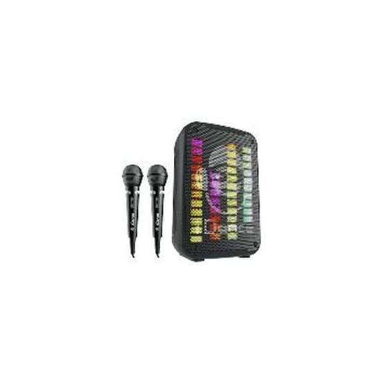 KARAOKE CON 2 MICROFONOS INHALAMBRICOS Y LUCES DISCO image 0