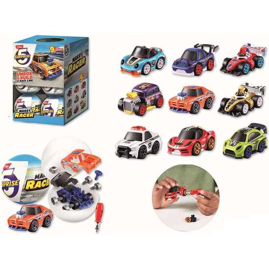 BOLA SORPRESA MAKE-A-RACER, MONTA TU PROPIO COCHE, COLECCIONABLES - MODELOS SURTIDOS image 0