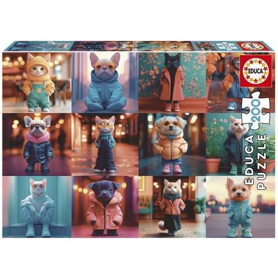 PUZZLE 200 PIEZAS ANIMALES DE MODA image 1