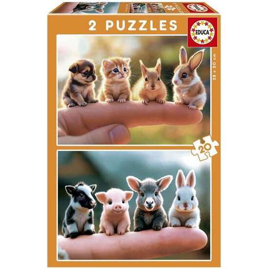 PUZZLE 2X20 PIEZAS BEBÉS ANIMALES image 0