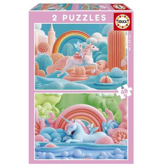 PUZZLE 2X48 PIEZAS UNICORNIOS MÁGICOS image 0