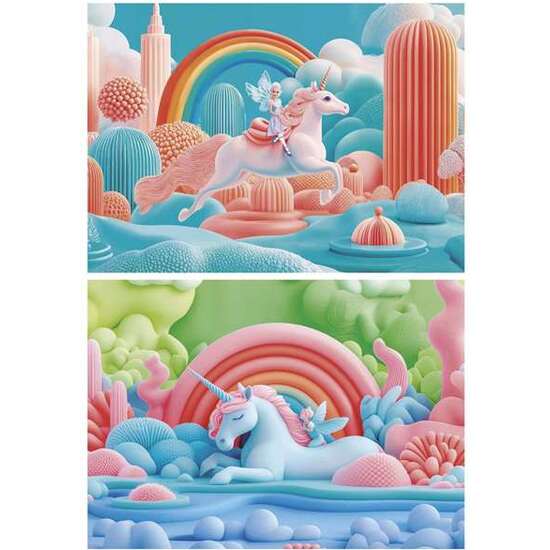 PUZZLE 2X48 PIEZAS UNICORNIOS MÁGICOS image 1