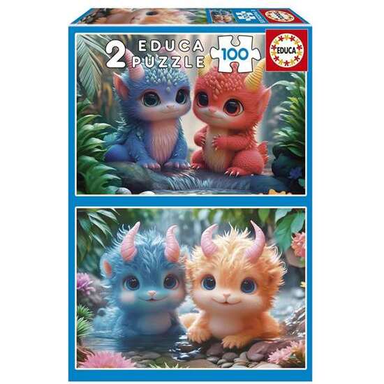 PUZZLE 2X100  PIEZAS MONSTRUOS ADORABLES image 0