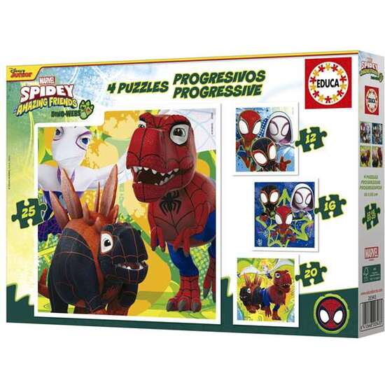 PUZZLE PROGRESIVOS DINO SPIDEY 12+16+20+25  PIEZAS image 0
