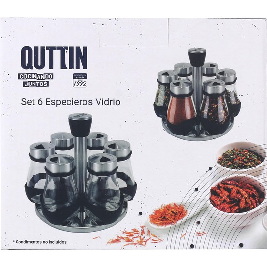 SET-6 ESPECIEROS VIDRIO C/SOPORTE QUTTIN image 0