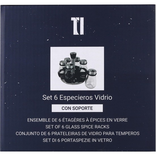 SET-6 ESPECIEROS VIDRIO C/SOPORTE QUTTIN image 1