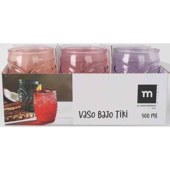 PRB VASO BAJO TIKI 500ML COLORES LA MEDITERR image 0