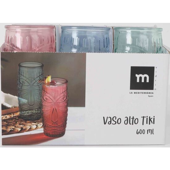 VASO ALTO TIKI 600ML COLORES LA MEDITERRANEA image 0