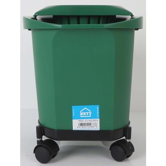 CUBO 16L C/RUEDAS. ASA Y ESCURRIDOR VERDE KETY image 0