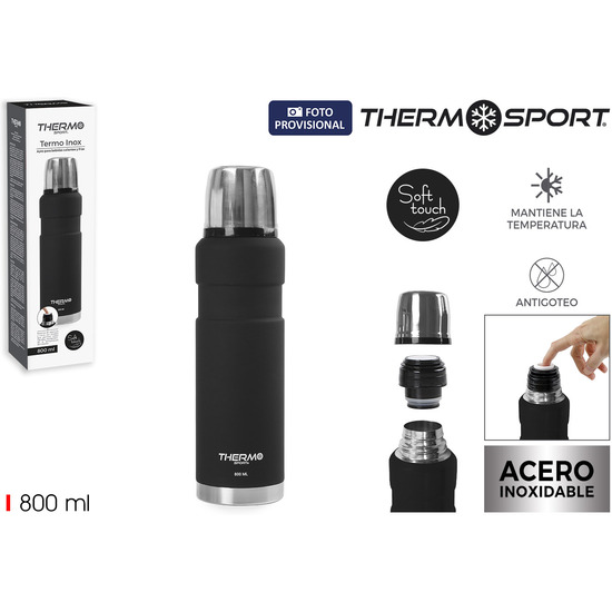 PRJ TERMO ACERO NEGRO 800ML THERMOSPORT image 4