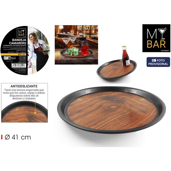 BANDEJA CAMARERO ANTIDESL.WOOD 41CM MY BAR image 4