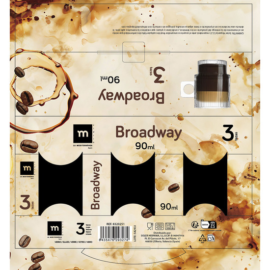 SET 3 TAZAS CAFE 90ML BROADWAY MD image 1