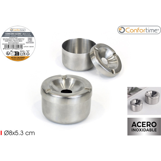 CENICERO AGUA ACERO QUALITY 8X5.3CM CONFORTIME image 2